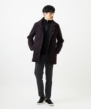 MKFAD62110 MK MICHEL KLEIN HOMME(MKミッシェルクランオム) 【洗える/リサイクル糸使用】ハーフジップニット / ミックスヘリンボン ブラック