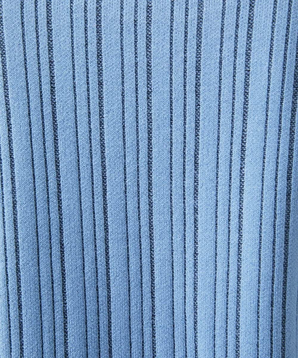 MKFAD63099 MK MICHEL KLEIN HOMME(MKミッシェルクランオム) 【クルーネック/洗濯機で洗える】ランダムタックストライプクルーネックニット ライトブルー