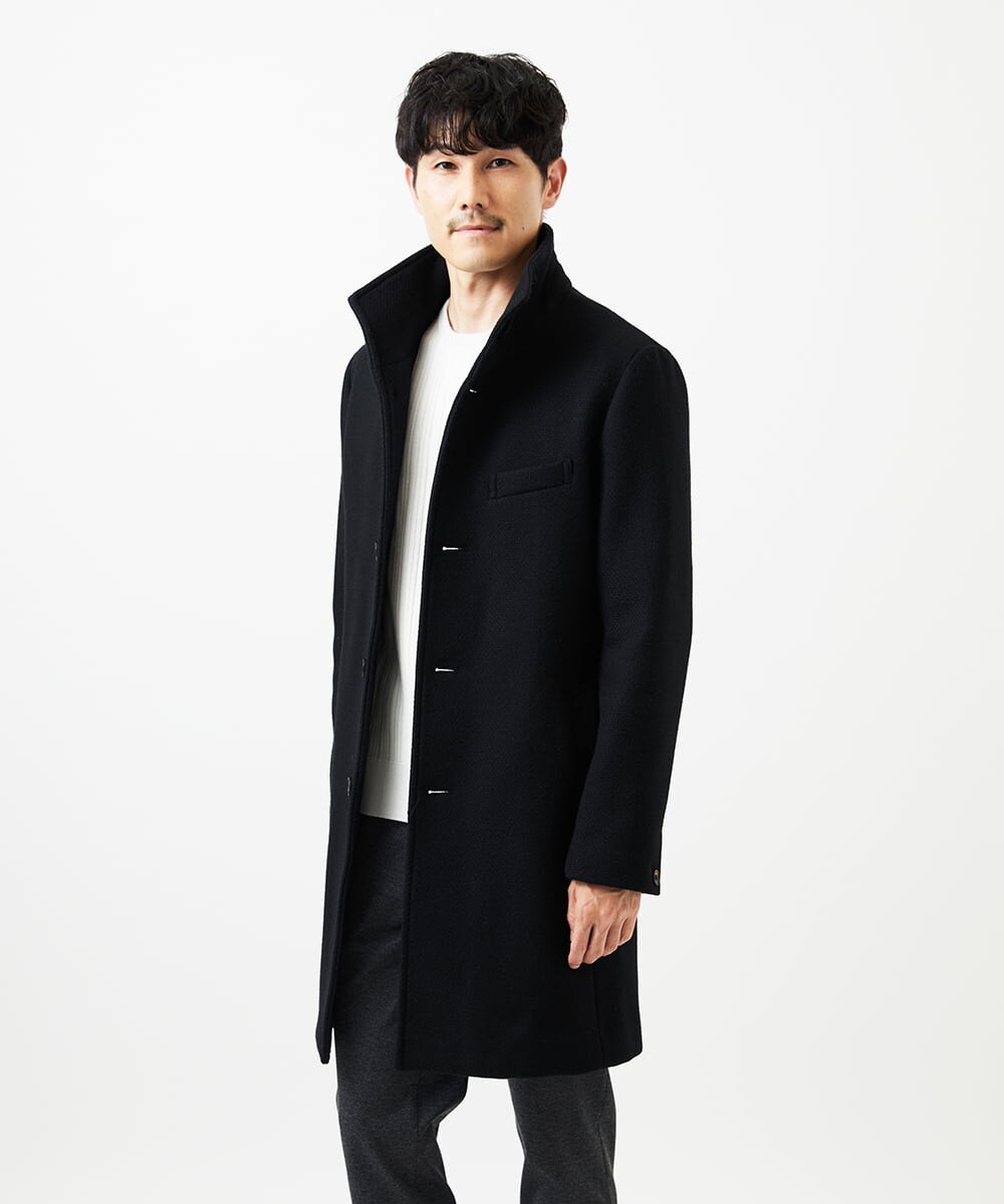 MKFAD63099 MK MICHEL KLEIN HOMME(MKミッシェルクランオム) 【クルーネック/洗濯機で洗える】ランダムタックストライプクルーネックニット ライトグレー