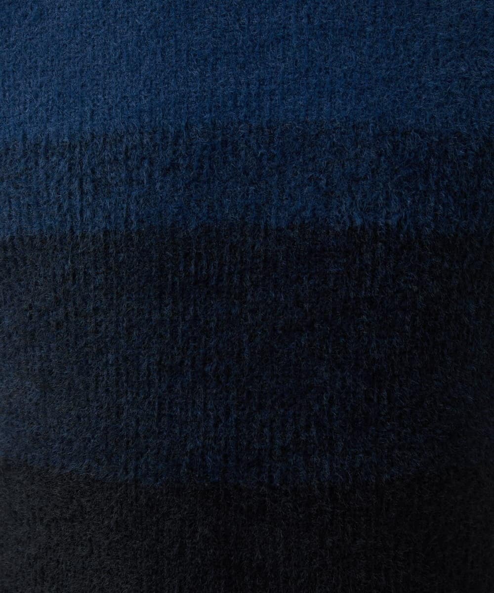 MKFAF25095 MK MICHEL KLEIN HOMME(MKミッシェルクランオム) 【洗える/ソフトタッチ】プルオーバーニット / フェザーヤーン ネイビー