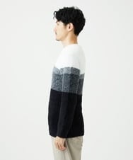 MKFAF25095 MK MICHEL KLEIN HOMME(MKミッシェルクランオム) 【洗える/ソフトタッチ】プルオーバーニット / フェザーヤーン ブラック