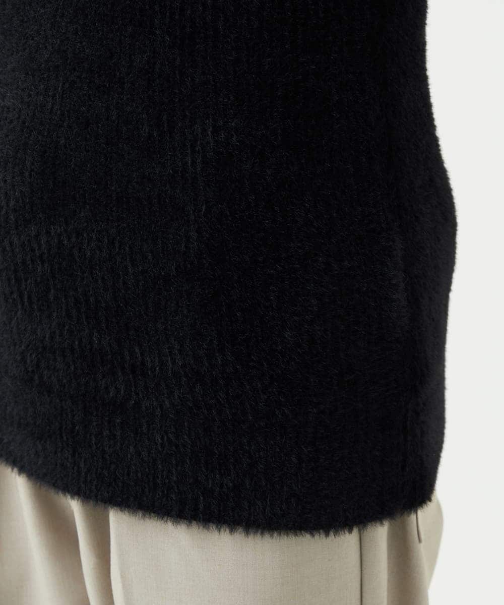MKFAF25095 MK MICHEL KLEIN HOMME(MKミッシェルクランオム) 【洗える/ソフトタッチ】プルオーバーニット / フェザーヤーン ブラック