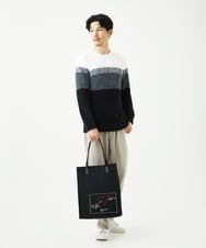 MKFAF25095 MK MICHEL KLEIN HOMME(MKミッシェルクランオム) 【洗える/ソフトタッチ】プルオーバーニット / フェザーヤーン ブラック