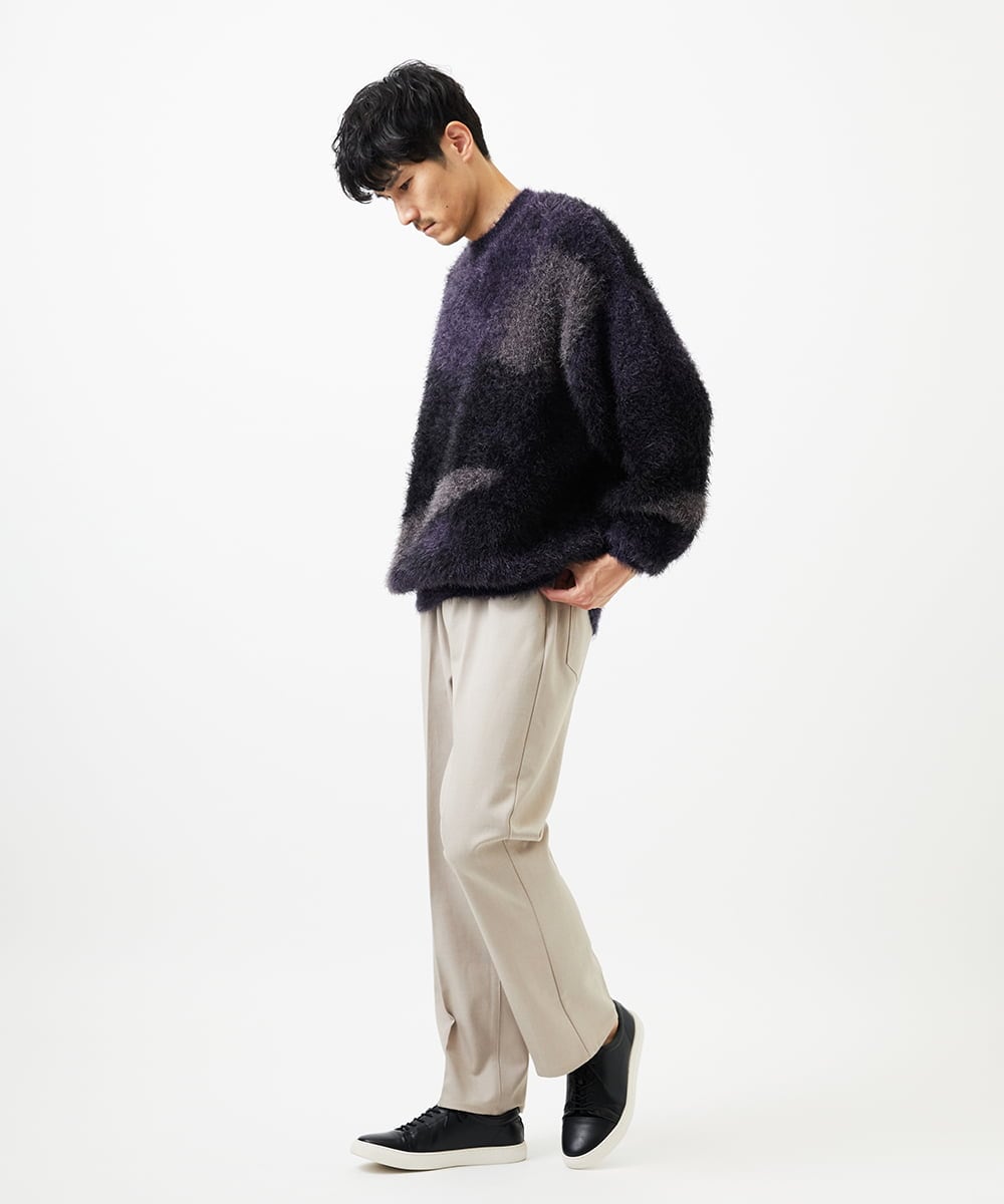 MKFAF81110 MK MICHEL KLEIN HOMME(MKミッシェルクランオム) 【リラックスサイズ/フリーサイズ】マーブルシャギーニット ブルー