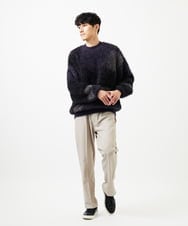 MKFAF81110 MK MICHEL KLEIN HOMME(MKミッシェルクランオム) 【リラックスサイズ/フリーサイズ】マーブルシャギーニット ブルー