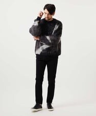 MKFAF81110 MK MICHEL KLEIN HOMME(MKミッシェルクランオム) 【リラックスサイズ/フリーサイズ】マーブルシャギーニット ブラック