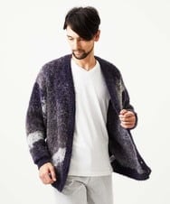 MKFAF82120 MK MICHEL KLEIN HOMME(MKミッシェルクランオム) 【リラックスサイズ/フリーサイズ】マーブルシャギーカーディガン ブルー