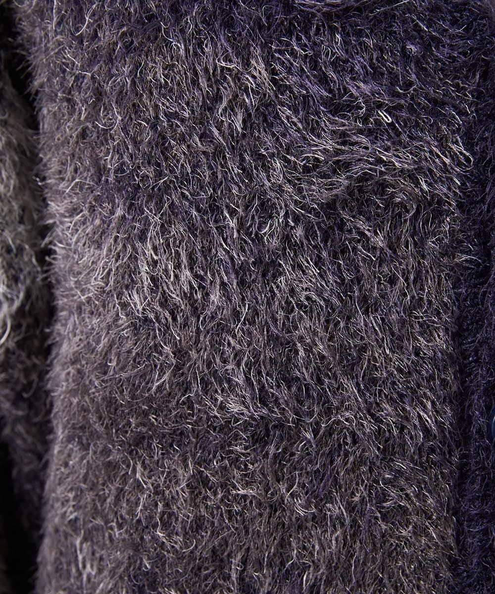 MKFAF82120 MK MICHEL KLEIN HOMME(MKミッシェルクランオム) 【リラックスサイズ/フリーサイズ】マーブルシャギーカーディガン ブルー