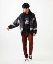MKFAF82120 MK MICHEL KLEIN HOMME(MKミッシェルクランオム) 【リラックスサイズ/フリーサイズ】マーブルシャギーカーディガン ブラック