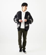 MKFAF82120 MK MICHEL KLEIN HOMME(MKミッシェルクランオム) 【リラックスサイズ/フリーサイズ】マーブルシャギーカーディガン ブラック