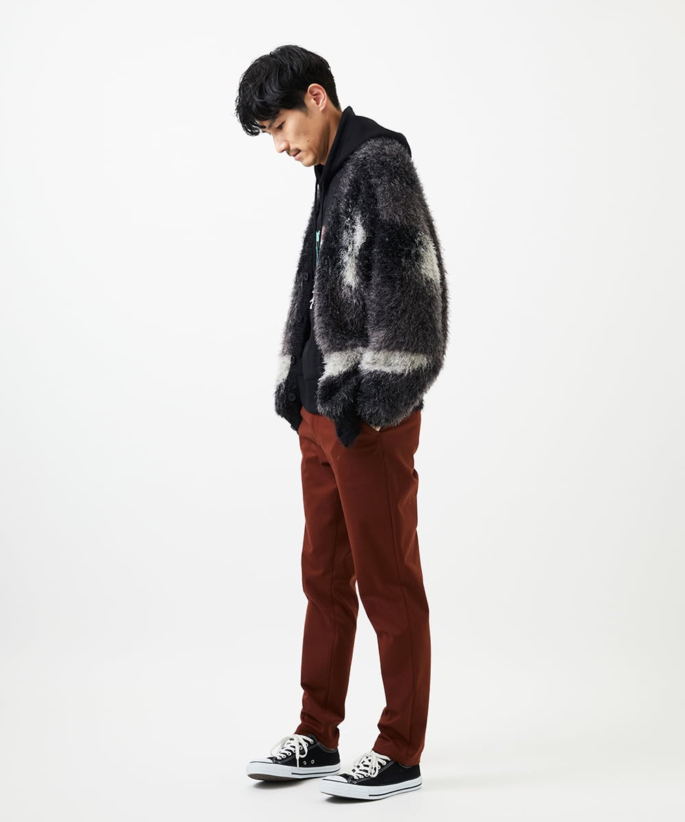 MKFAF82120 MK MICHEL KLEIN HOMME(MKミッシェルクランオム) 【リラックスサイズ/フリーサイズ】マーブルシャギーカーディガン ブラック