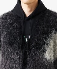 MKFAF82120 MK MICHEL KLEIN HOMME(MKミッシェルクランオム) 【リラックスサイズ/フリーサイズ】マーブルシャギーカーディガン ブラック
