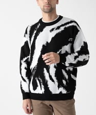 MKFAF85090 MK MICHEL KLEIN HOMME(MKミッシェルクランオム) 【リラックスシルエット/洗える】ジャガードニット ブラック
