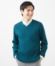 MKFDA65089 MK MICHEL KLEIN HOMME(MKミッシェルクランオム) 【在庫限り！/洗える/冬春兼用】Vネックニット/綿タッチポリエステル レッド