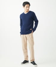 MKFDA65089 MK MICHEL KLEIN HOMME(MKミッシェルクランオム) 【在庫限り！/洗える/冬春兼用】Vネックニット/綿タッチポリエステル レッド