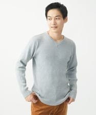 MKFDA65089 MK MICHEL KLEIN HOMME(MKミッシェルクランオム) 【在庫限り！/洗える/冬春兼用】Vネックニット/綿タッチポリエステル レッド