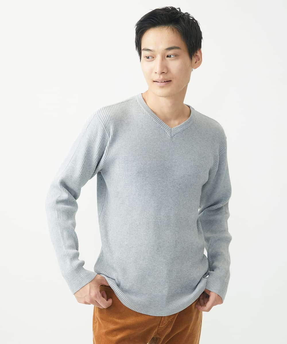MKFDA65089 MK MICHEL KLEIN HOMME(MKミッシェルクランオム) 【在庫限り！/洗える/冬春兼用】Vネックニット/綿タッチポリエステル レッド