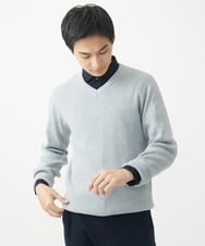 MKFDA65089 MK MICHEL KLEIN HOMME(MKミッシェルクランオム) 【在庫限り！/洗える/冬春兼用】Vネックニット/綿タッチポリエステル レッド
