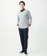 MKFDA65089 MK MICHEL KLEIN HOMME(MKミッシェルクランオム) 【在庫限り！/洗える/冬春兼用】Vネックニット/綿タッチポリエステル レッド