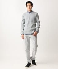 MKFDA65089 MK MICHEL KLEIN HOMME(MKミッシェルクランオム) 【在庫限り！/洗える/冬春兼用】Vネックニット/綿タッチポリエステル レッド
