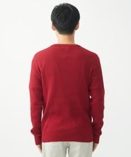 MKFDA65089 MK MICHEL KLEIN HOMME(MKミッシェルクランオム) 【在庫限り！/洗える/冬春兼用】Vネックニット/綿タッチポリエステル レッド