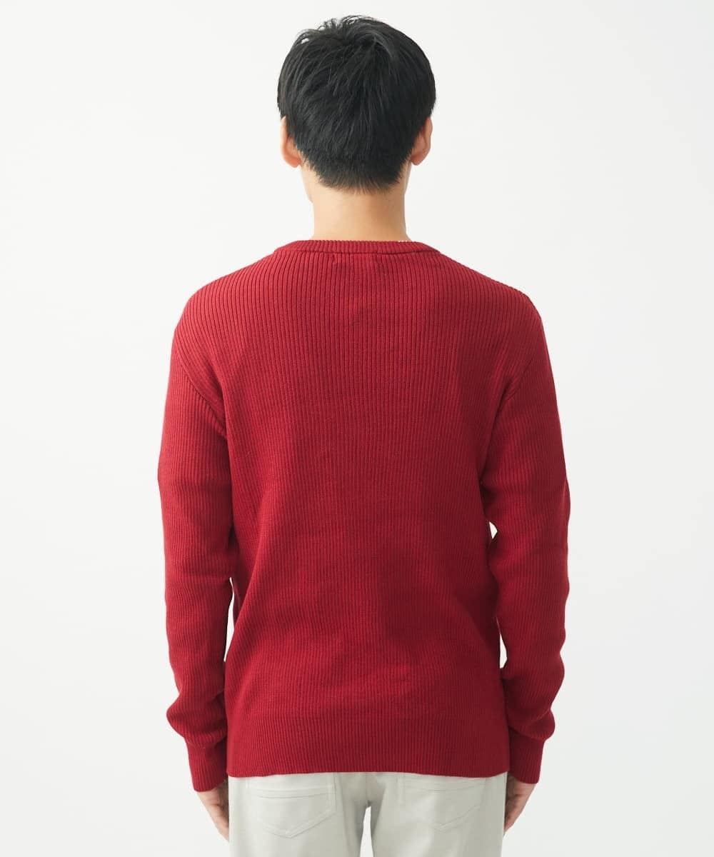 MKFDA65089 MK MICHEL KLEIN HOMME(MKミッシェルクランオム) 【在庫限り！/洗える/冬春兼用】Vネックニット/綿タッチポリエステル レッド