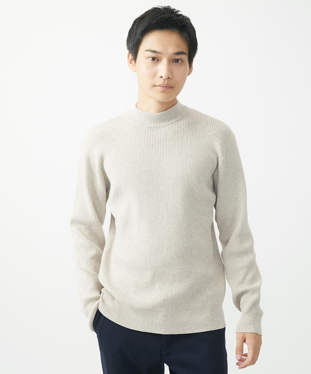 MKFDA66089 MK MICHEL KLEIN HOMME(MKミッシェルクランオム) 【残りわずか！/在庫限り】モックネックニット/綿タッチポリエステル グレー