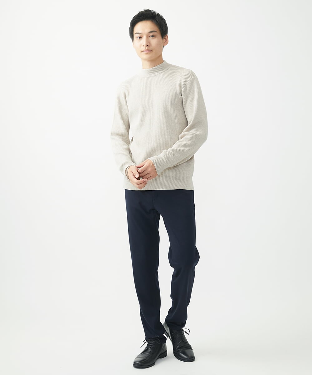 MKFDA66089 MK MICHEL KLEIN HOMME(MKミッシェルクランオム) 【残りわずか！/在庫限り】モックネックニット/綿タッチポリエステル グレー