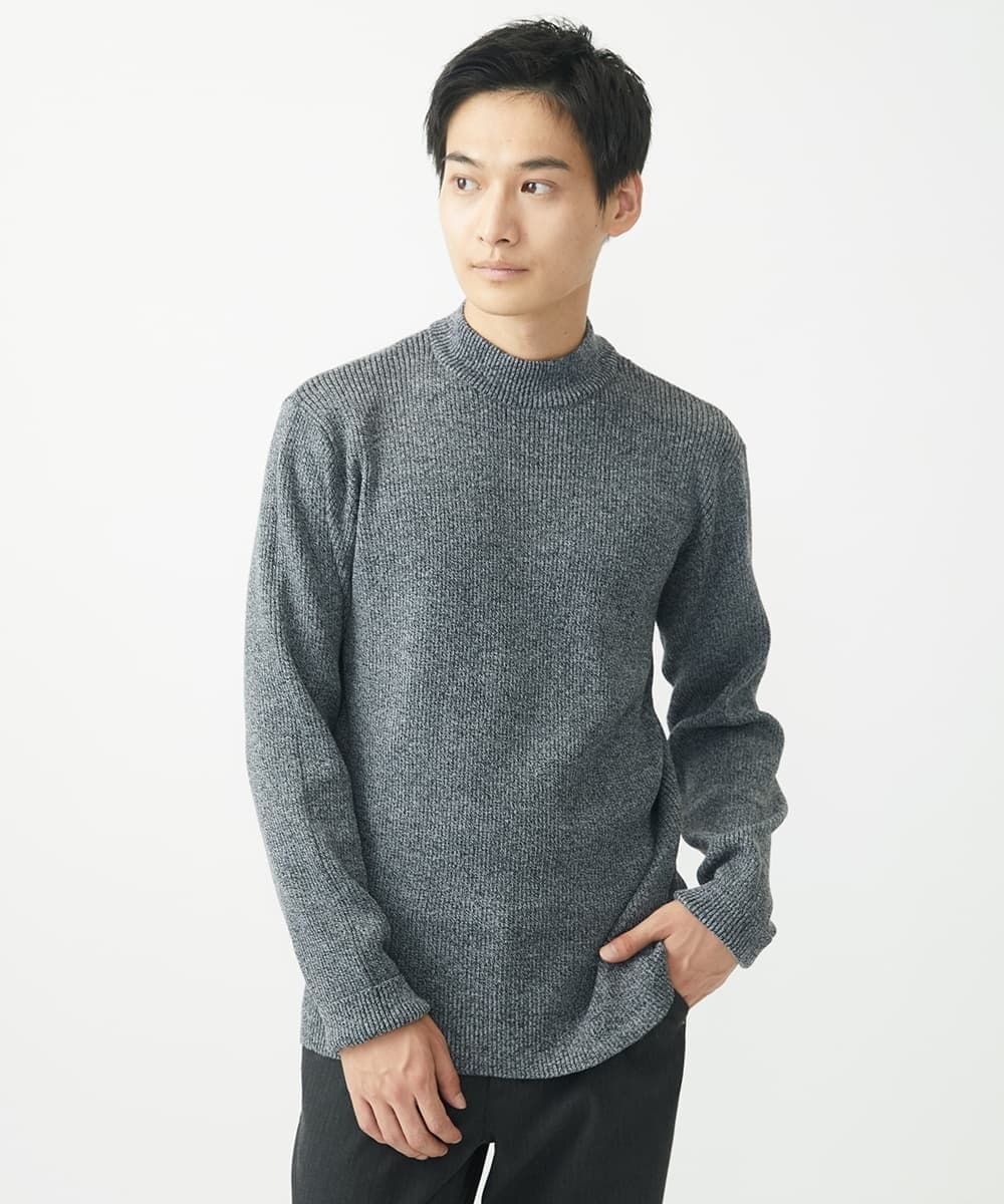 MKFDA66089 MK MICHEL KLEIN HOMME(MKミッシェルクランオム) 【残りわずか！/在庫限り】モックネックニット/綿タッチポリエステル グレー