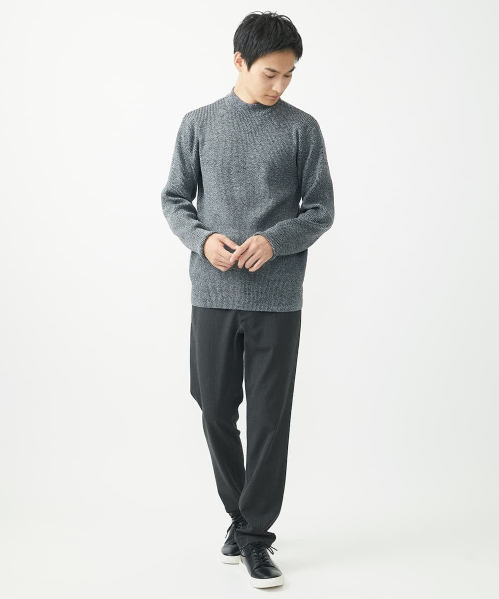 MKFDA66089 MK MICHEL KLEIN HOMME(MKミッシェルクランオム) 【残りわずか！/在庫限り】モックネックニット/綿タッチポリエステル グレー