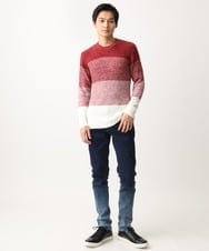 MKFDC21099 MK MICHEL KLEIN HOMME(MKミッシェルクランオム) 【ふわふわ感触／ギフト／洗える】クルーネックニット / フェザーモールヤーン ネイビー