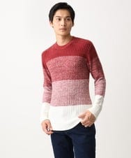 MKFDC21099 MK MICHEL KLEIN HOMME(MKミッシェルクランオム) 【ふわふわ感触／ギフト／洗える】クルーネックニット / フェザーモールヤーン ネイビー