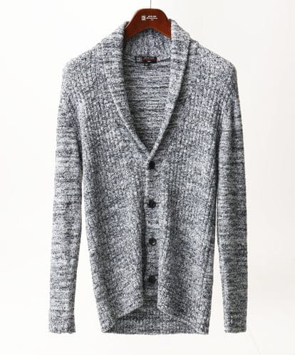 MKFDC22130 MK MICHEL KLEIN HOMME 【5色展開／ギフト／洗える】ショールカラーカーディガン / フェザーモールヤーン