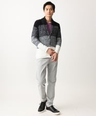 MKFDC22130 MK MICHEL KLEIN HOMME(MKミッシェルクランオム) 【5色展開／ギフト／洗える】ショールカラーカーディガン / フェザーモールヤーン ダークグレー