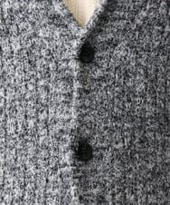 MKFDC22130 MK MICHEL KLEIN HOMME(MKミッシェルクランオム) 【5色展開／ギフト／洗える】ショールカラーカーディガン / フェザーモールヤーン ダークグレー