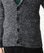 MKFDC22130 MK MICHEL KLEIN HOMME(MKミッシェルクランオム) 【5色展開／ギフト／洗える】ショールカラーカーディガン / フェザーモールヤーン ダークグレー