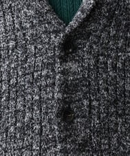 MKFDC22130 MK MICHEL KLEIN HOMME(MKミッシェルクランオム) 【5色展開／ギフト／洗える】ショールカラーカーディガン / フェザーモールヤーン ダークグレー