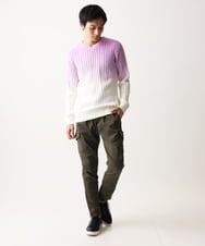 MKFDC42110 MK MICHEL KLEIN HOMME(MKミッシェルクランオム) 【残りわずか/天然素材使用/洗える】グラデーションケーブルニット ピンク
