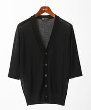 MKFGC19090 MK MICHEL KLEIN HOMME(MKミッシェルクランオム) 【洗える】七分袖カーディガン ブラック