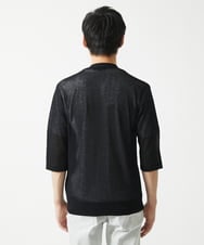 MKFGC19090 MK MICHEL KLEIN HOMME(MKミッシェルクランオム) 【洗える】七分袖カーディガン ブラック