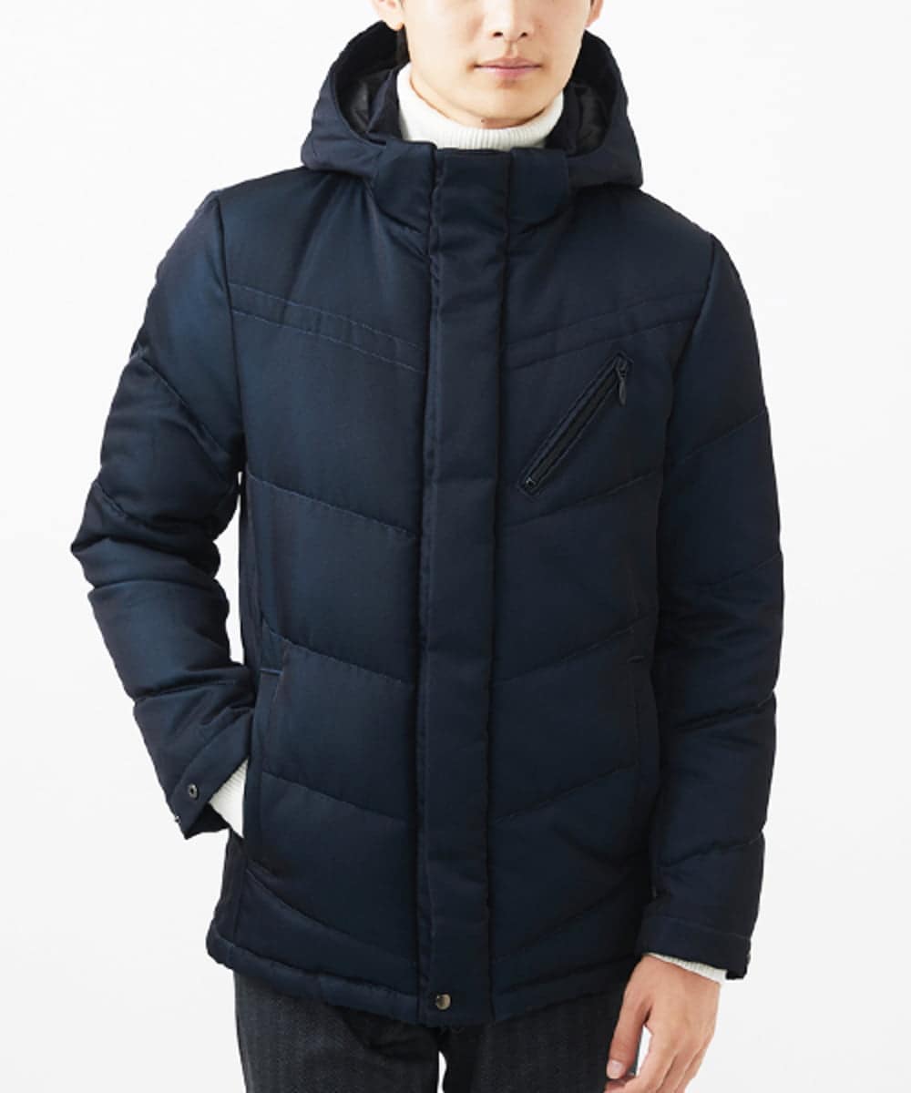MKJAA22450 MK MICHEL KLEIN HOMME(MKミッシェルクランオム) 【再入荷！/在庫限り】ダウンブルゾン / メモリークロス ネイビー
