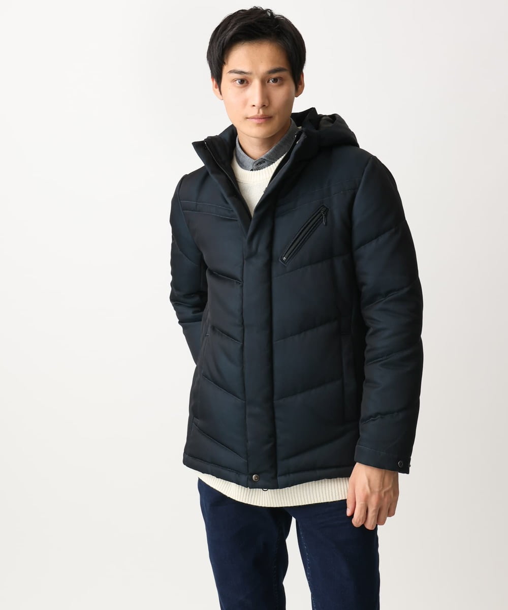 MKJAA22450 MK MICHEL KLEIN HOMME(MKミッシェルクランオム) 【再入荷！/在庫限り】ダウンブルゾン / メモリークロス ネイビー