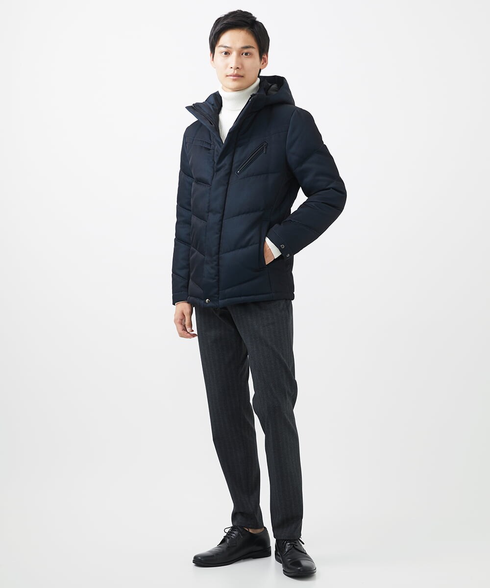 MKJAA22450 MK MICHEL KLEIN HOMME(MKミッシェルクランオム) 【再入荷！/在庫限り】ダウンブルゾン / メモリークロス ネイビー