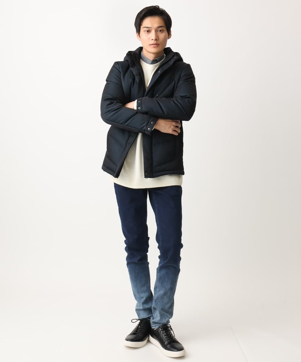 MKJAA22450 MK MICHEL KLEIN HOMME(MKミッシェルクランオム) 【再入荷！/在庫限り】ダウンブルゾン / メモリークロス ネイビー