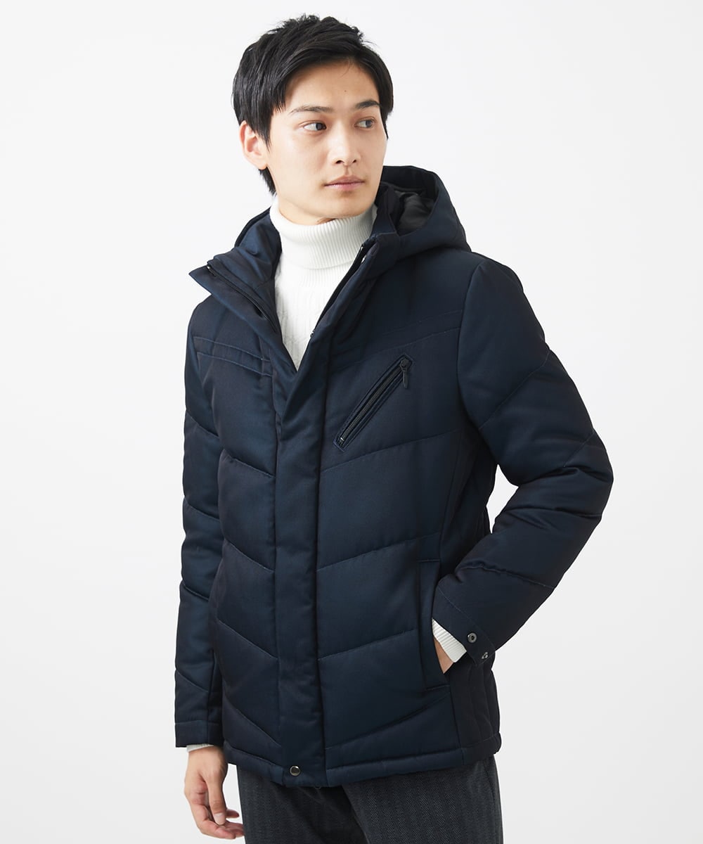 MKJAA22450 MK MICHEL KLEIN HOMME(MKミッシェルクランオム) 【再入荷！/在庫限り】ダウンブルゾン / メモリークロス ネイビー
