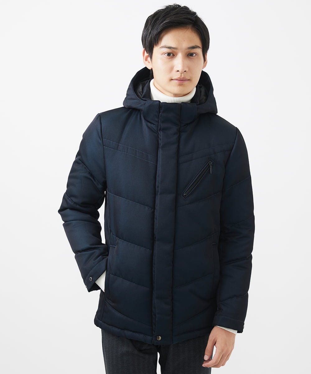 MKJAA22450 MK MICHEL KLEIN HOMME(MKミッシェルクランオム) 【再入荷！/在庫限り】ダウンブルゾン / メモリークロス ネイビー