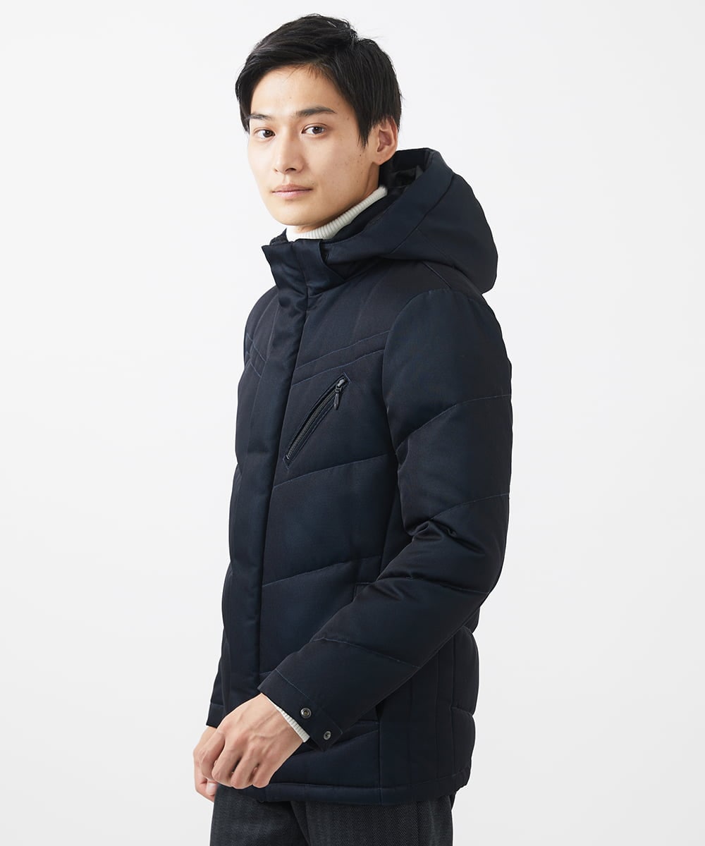 MKJAA22450 MK MICHEL KLEIN HOMME(MKミッシェルクランオム) 【再入荷！/在庫限り】ダウンブルゾン / メモリークロス ネイビー