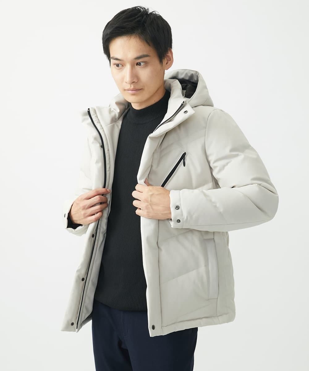 MKJAA23310 MK MICHEL KLEIN HOMME(MKミッシェルクランオム) 【残りわずか/在庫限り！】LANATEC ECOダウンブルゾン  アイボリー