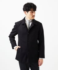 MKJAB90220 MK MICHEL KLEIN HOMME(MKミッシェルクランオム) 【ラスト1／オンオフ兼用】ステンカラーショートコート / TEC EASY MELTON ブラック