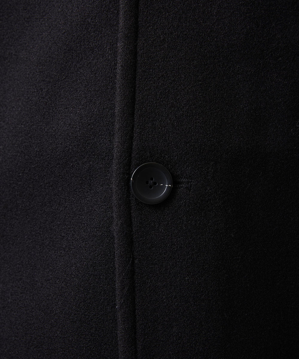MKJAB90220 MK MICHEL KLEIN HOMME(MKミッシェルクランオム) 【ラスト1／オンオフ兼用】ステンカラーショートコート / TEC EASY MELTON ブラック